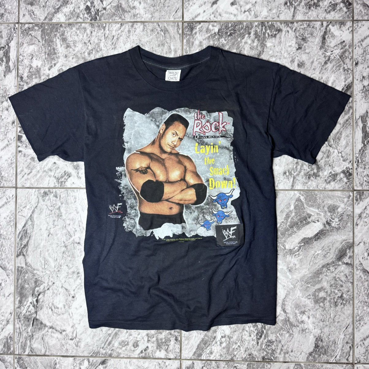 Vintage × WWF Vintage 90s WWF The Rock T-Shirt Size US L / EU 52-54 / 3 - 1 Thumbnail