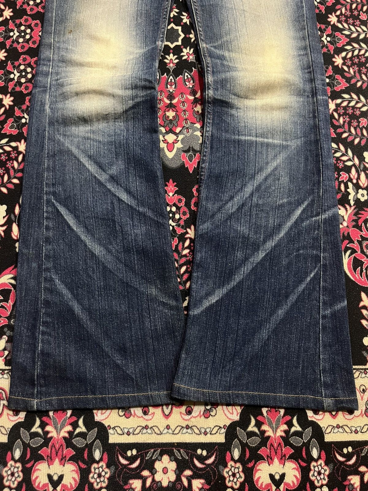Japanese Brand ⚡️Flare⚡️Vintage Japanese Brand Anna Kerry Blue Faded Jeans Size 28" / US 6 / IT 42 - 10 Thumbnail
