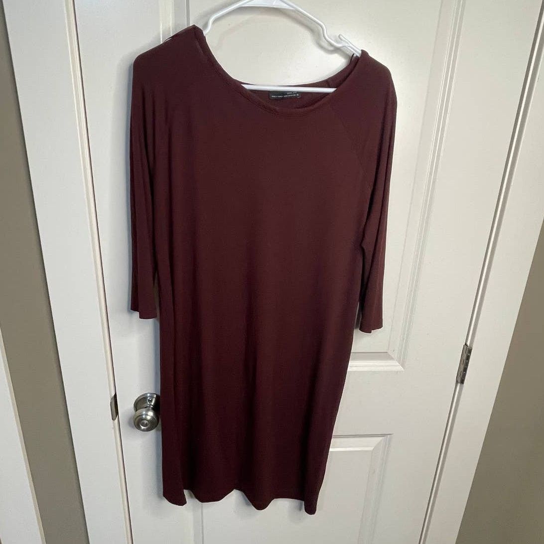 Other Zara W&B Maroon Keyhole Back Shift Dress Size Medium Size M / US 6-8 / IT 42-44 - 1 Thumbnail