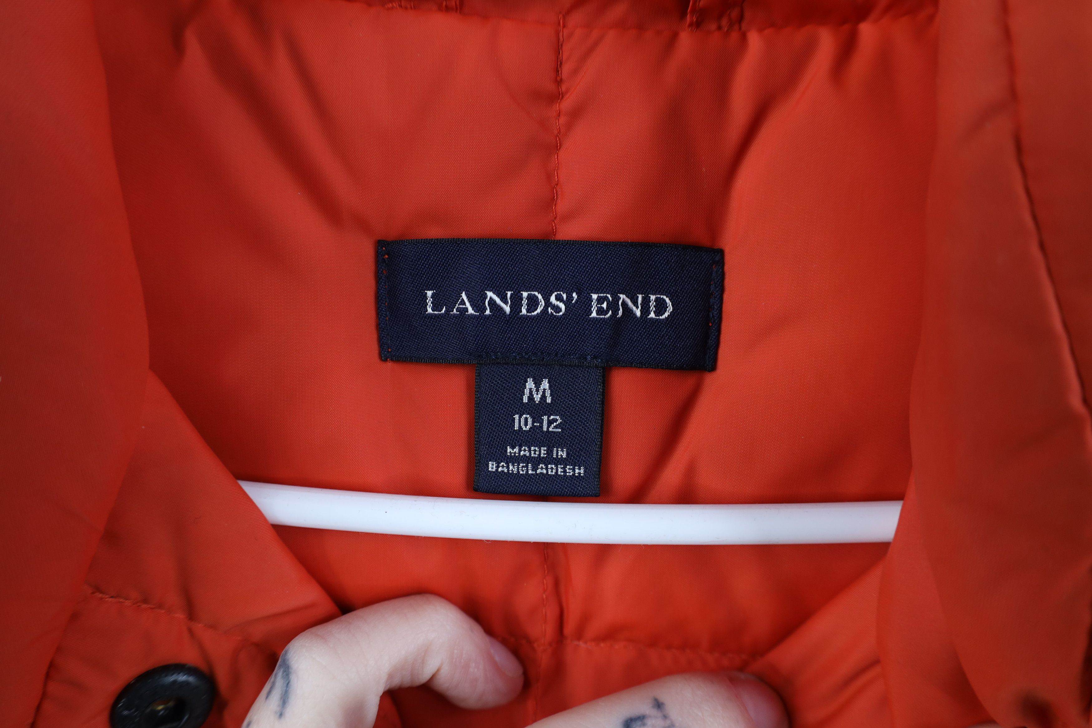 Lands' End Vintage Lands End Duck Down Puffer Vest Jacket Orange Size M / US 6-8 / IT 42-44 - 7 Thumbnail