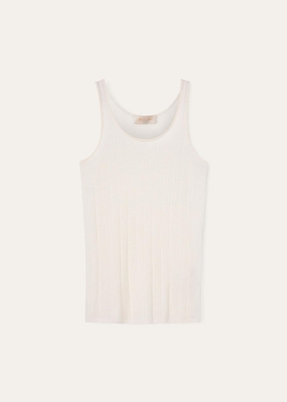 Loro Piana o1srvl11e0425 FAN6382 Cocooning Tank Top in White Size XS / US 0-2 / IT 36-38 - 1 Thumbnail