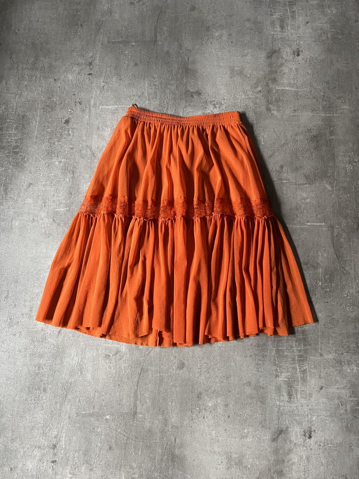 Jean Paul Gaultier orange mesh skirt 90s rare