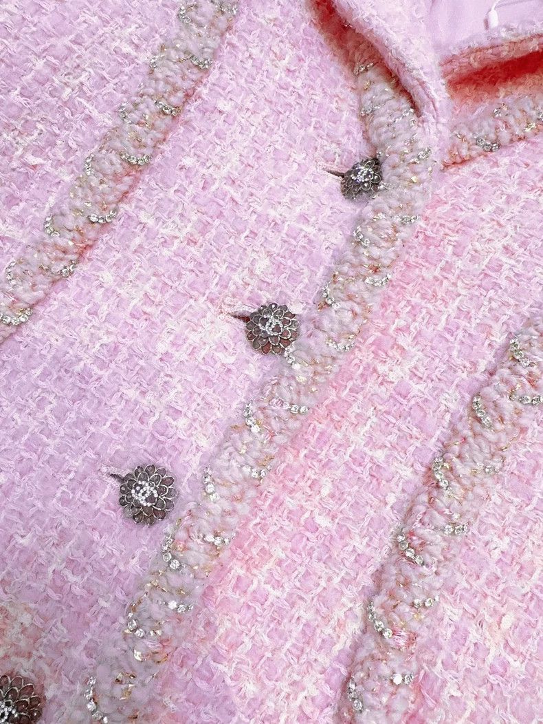Chanel Chanel 23k autumn and winter pink tweed diamond-encrusted Size S / US 4 / IT 40 - 5 Thumbnail