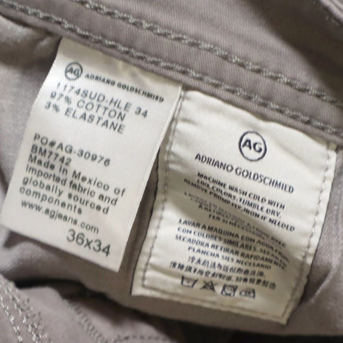 Vintage VINTAGE Adriano Goldschmied Stretch The Graduate Tailored Cotton Twill Chino Pants Gray Men's 36 Size US 36 / EU 52 - 7 Thumbnail