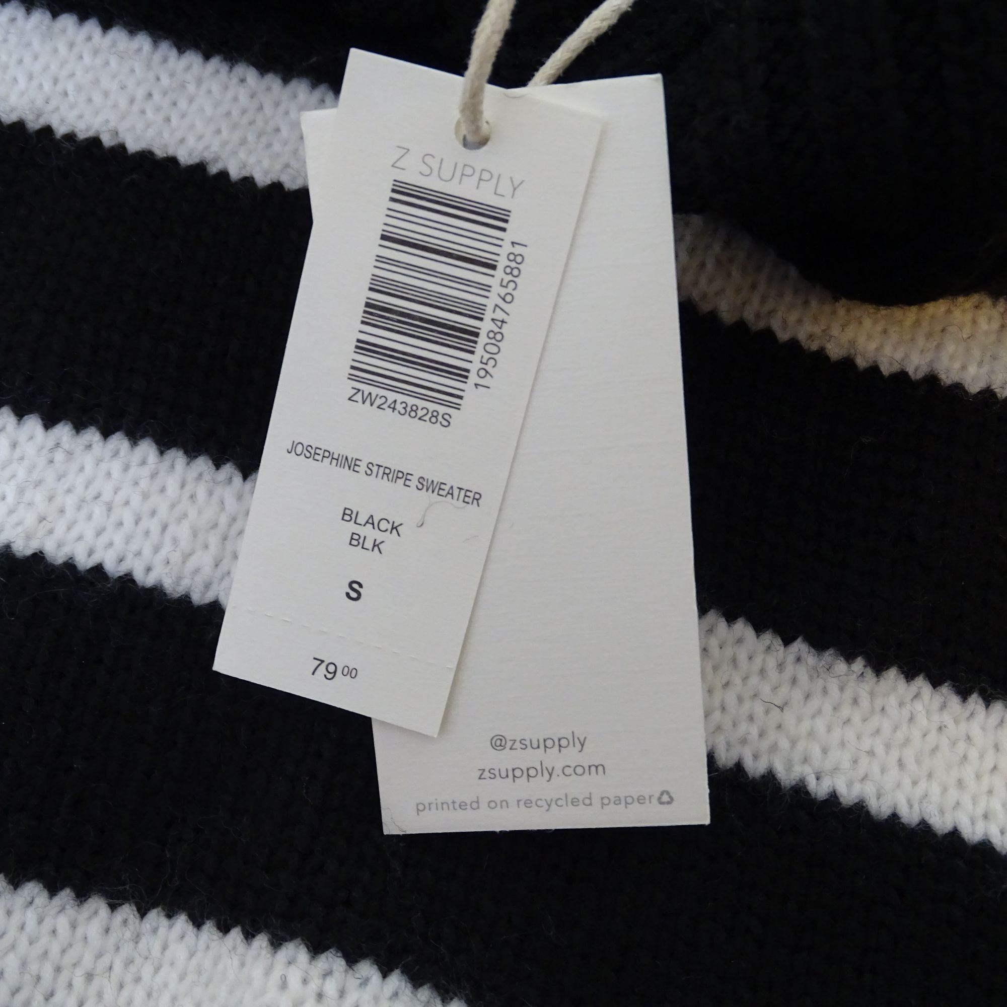 Z Supply Z Supply Josephine Stripe Sweater Black Turtleneck Small Size S / US 4 / IT 40 - 6 Thumbnail