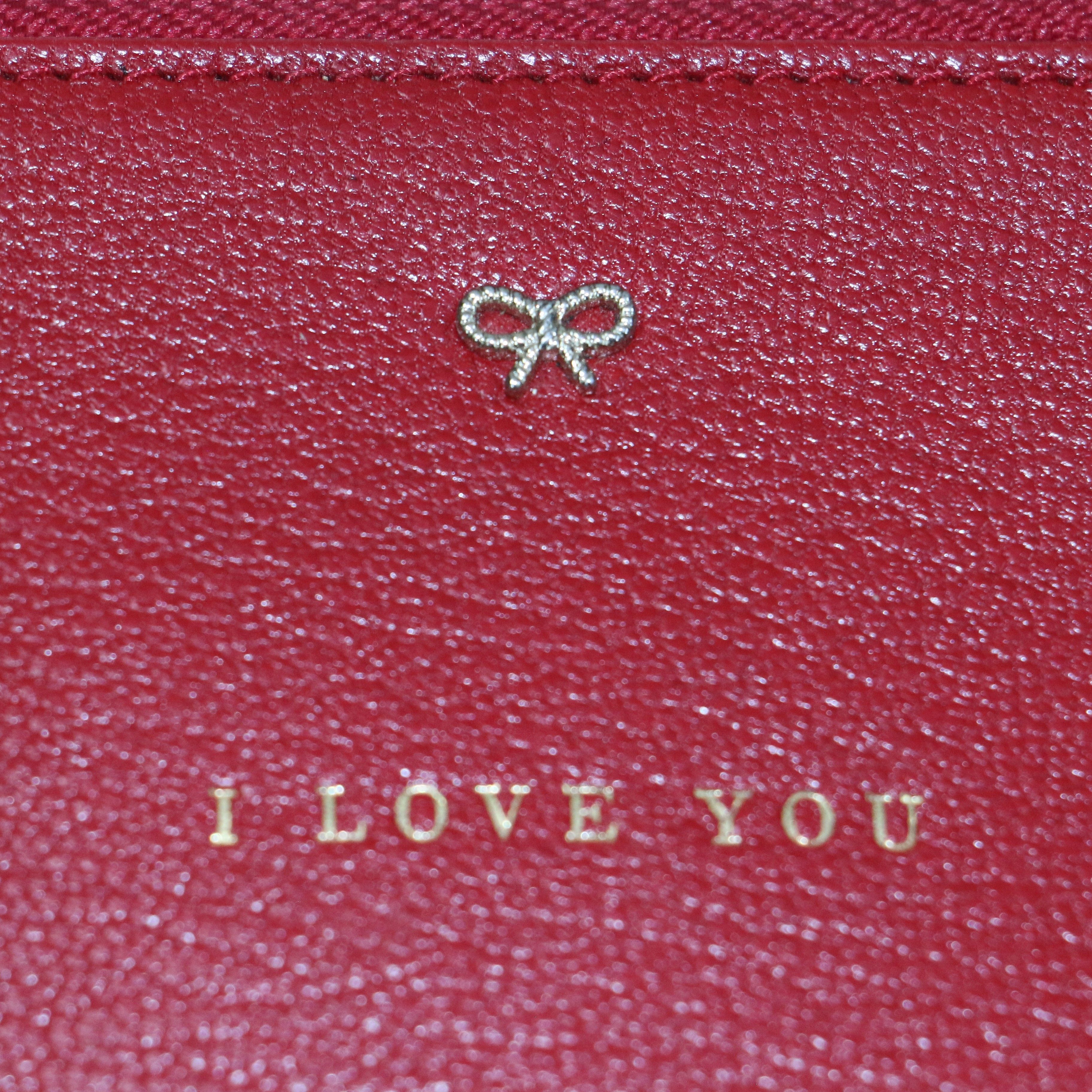 Anya Hindmarch Red Leather Coin Purse "I LOVE YOU" Size ONE SIZE - 5 Thumbnail