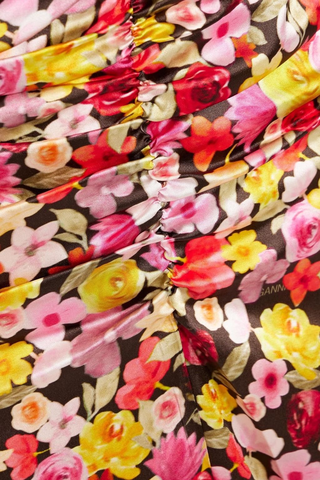 Ganni GANNI Ruched floral-print silk-blend satin midi Dress Size S / US 4 / IT 40 - 8 Thumbnail