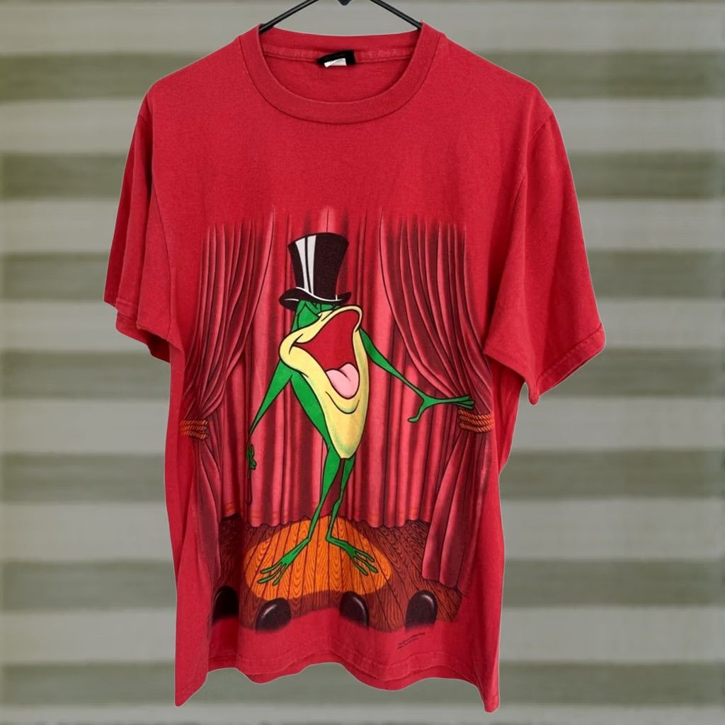 Changes VINTAGE Changes Shirt Mens L Red Michigan Frog Double Sided Tee 90s Warner Bros Size US L / EU 52-54 / 3 - 1 Thumbnail