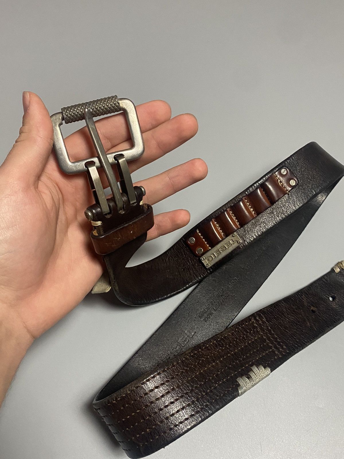 Diesel Diesel RARE avant-garde vintage leather belt designer Size 38 - 1 Thumbnail