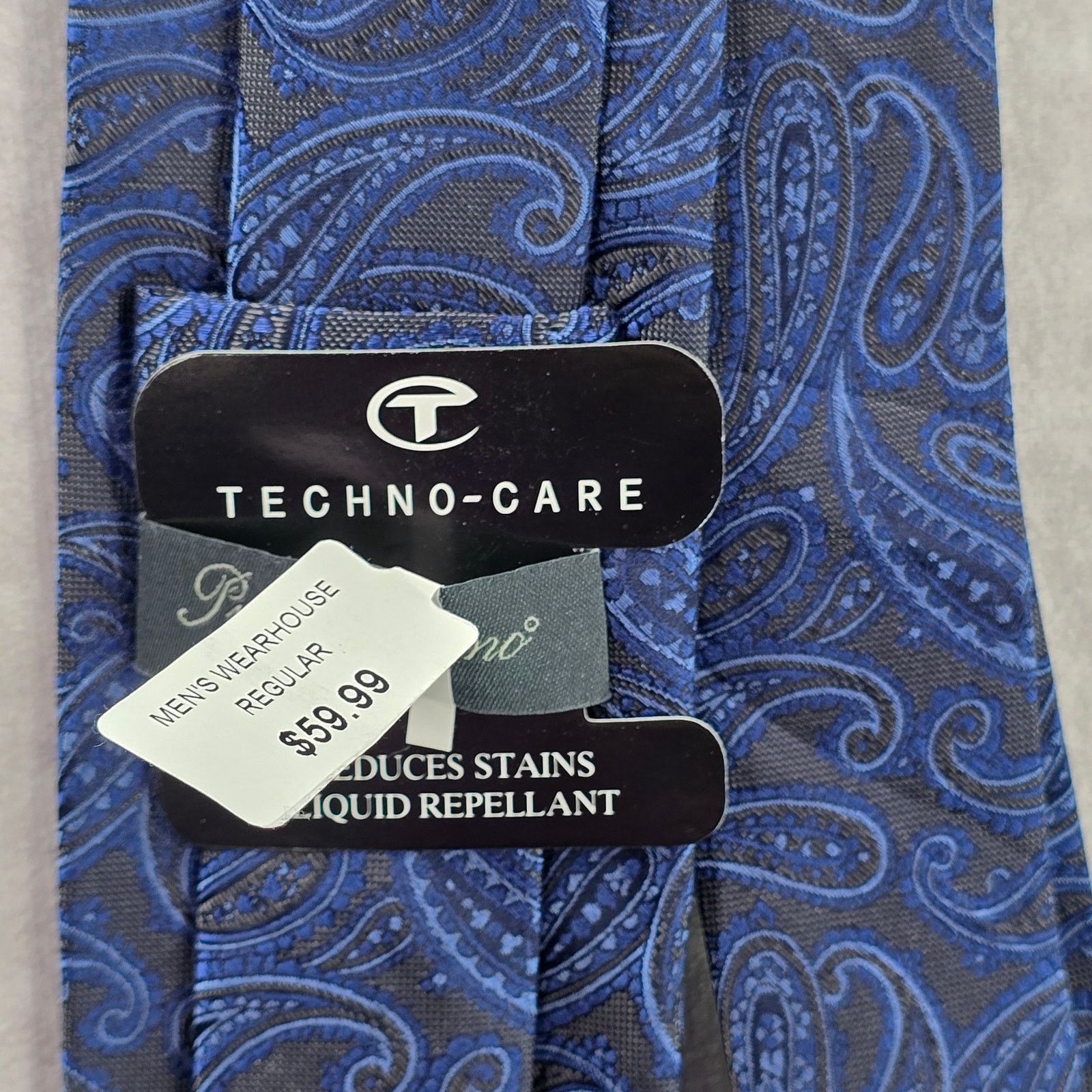 Other Pronto Como Blue Paisley Floral 100% Silk Men's Neck Tie Size 30 - 5 Thumbnail