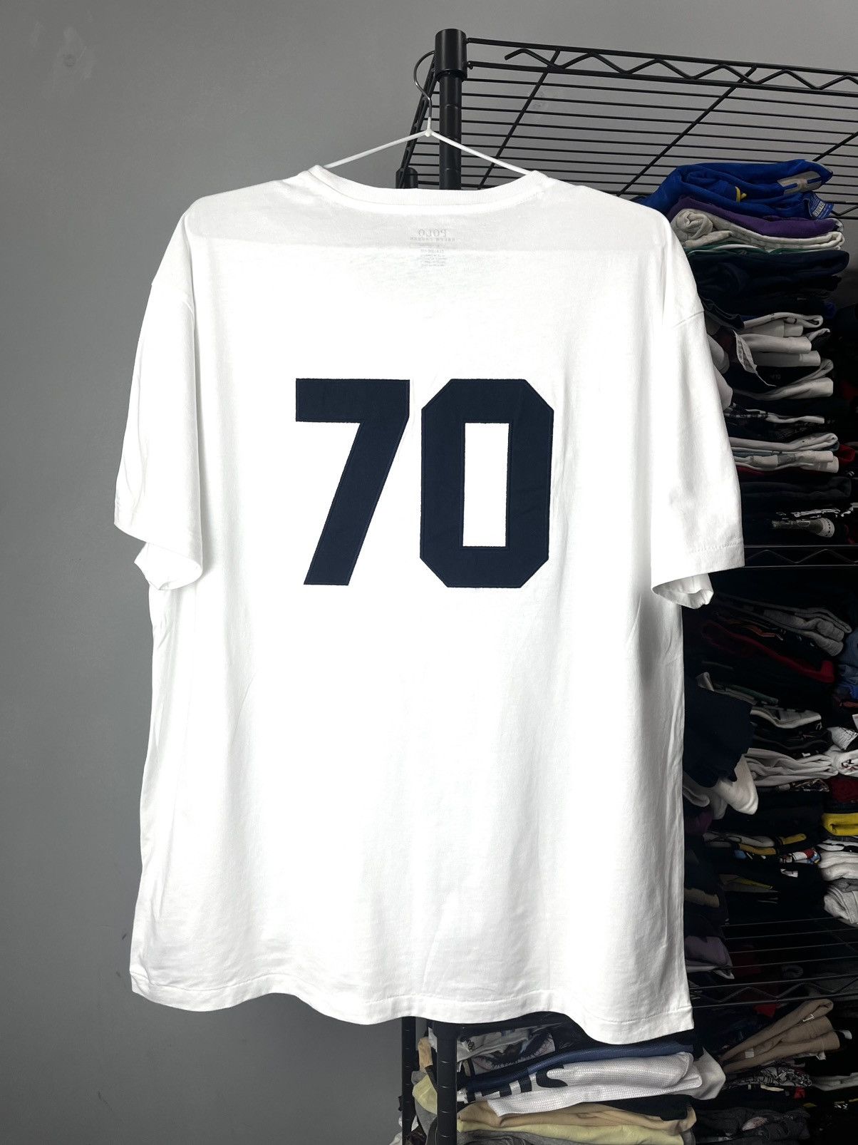 Polo Ralph Lauren Vintage Polo Ralph Lauren 70 Number Italy T Shirt Size US L / EU 52-54 / 3 - 2 Thumbnail