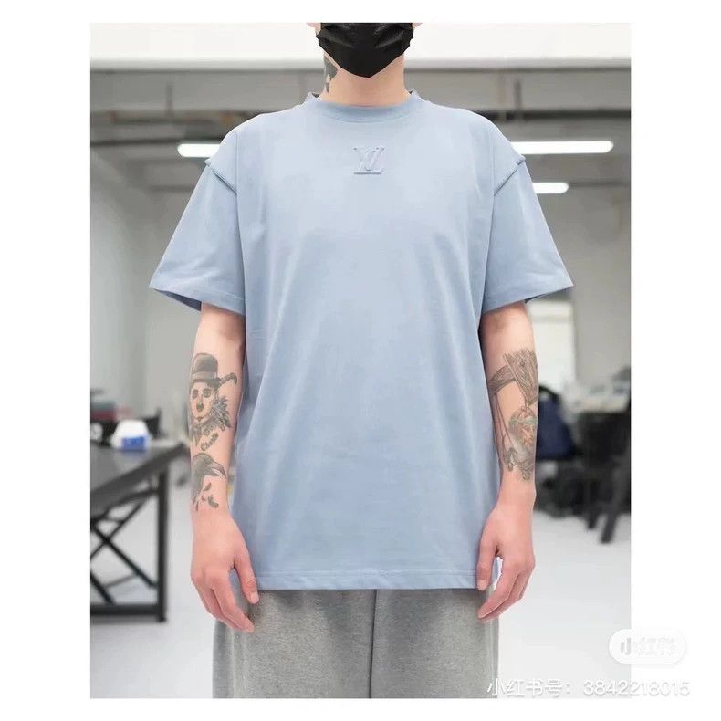 Louis Vuitton Louis Vuitton Haze blue embossed short sleeves 2503-Nextarr Size US XXL / EU 58 / 5 - 4 Thumbnail