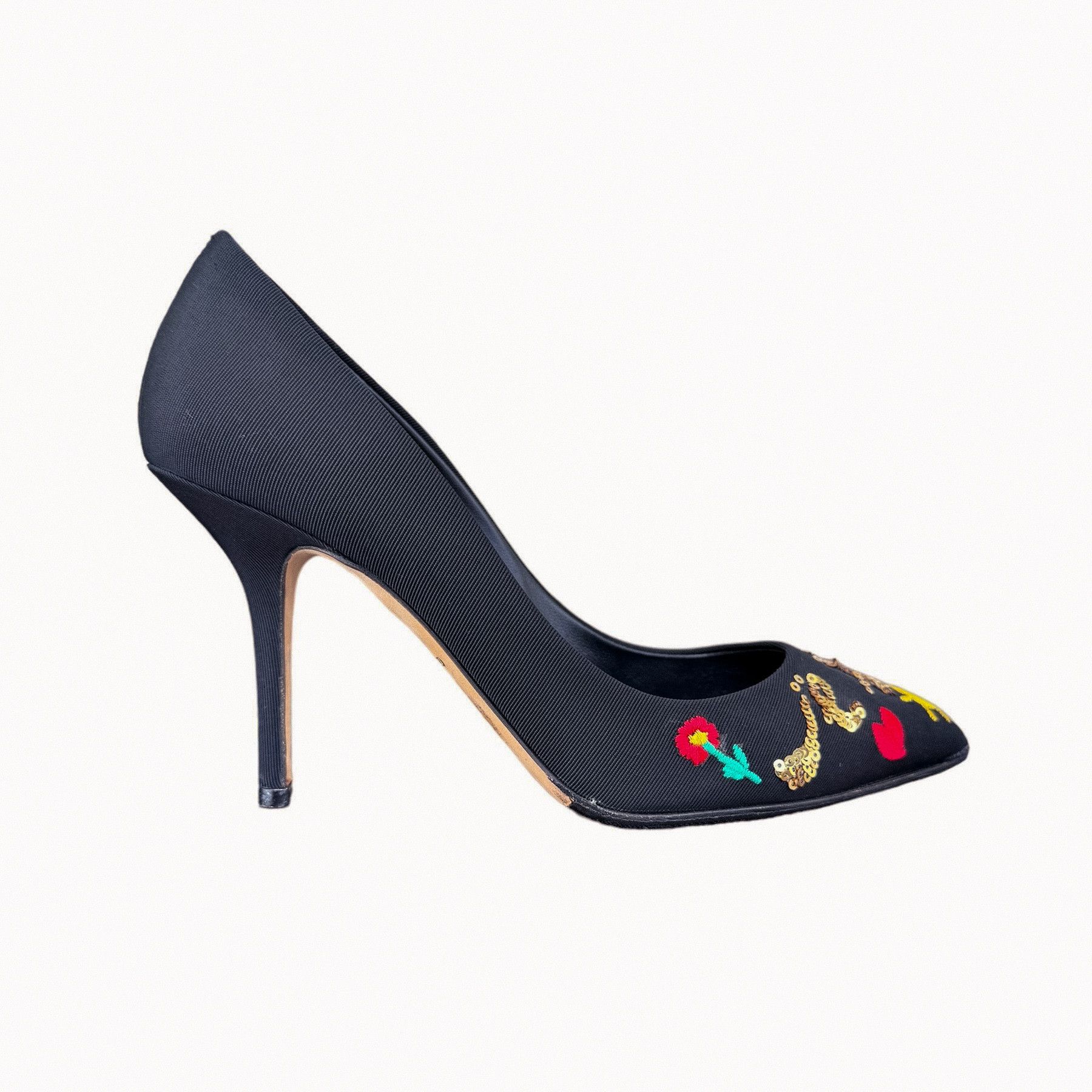 Dolce & Gabbana Dolce & Gabbana Je Taime Maman Sequined Embroidered Pumps Size US 7 / IT 37 - 7 Thumbnail