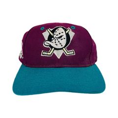 Vintage Anaheim Mighty Ducks Snapback Hat. Signatures Hockey NHL