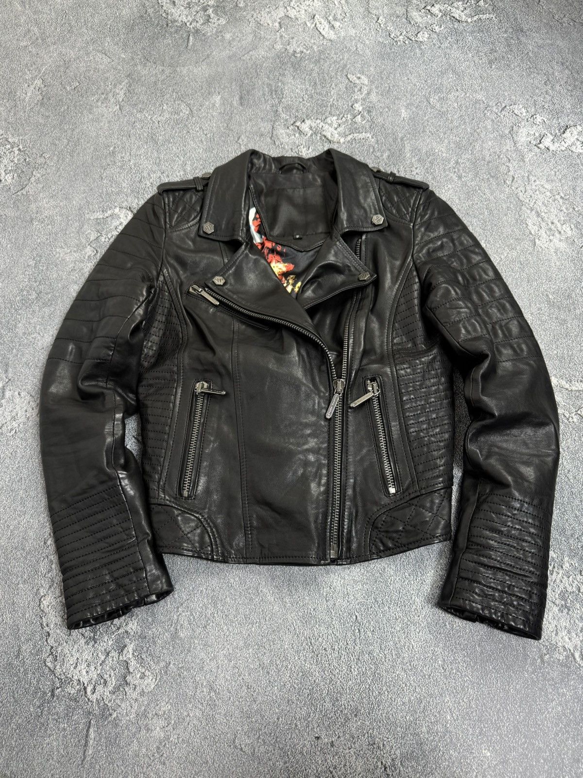 Philipp Plein Philipp Plein Couture Leather Biker Jacket Size M Size M / US 6-8 / IT 42-44 - 1 Thumbnail