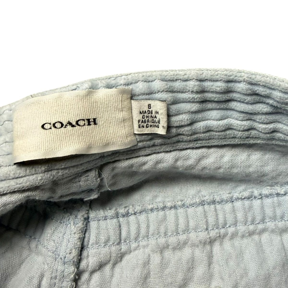 Coach Coach Ice Blue Corduroy Straight Leg Pants Size 28" / US 6 / IT 42 - 6 Thumbnail