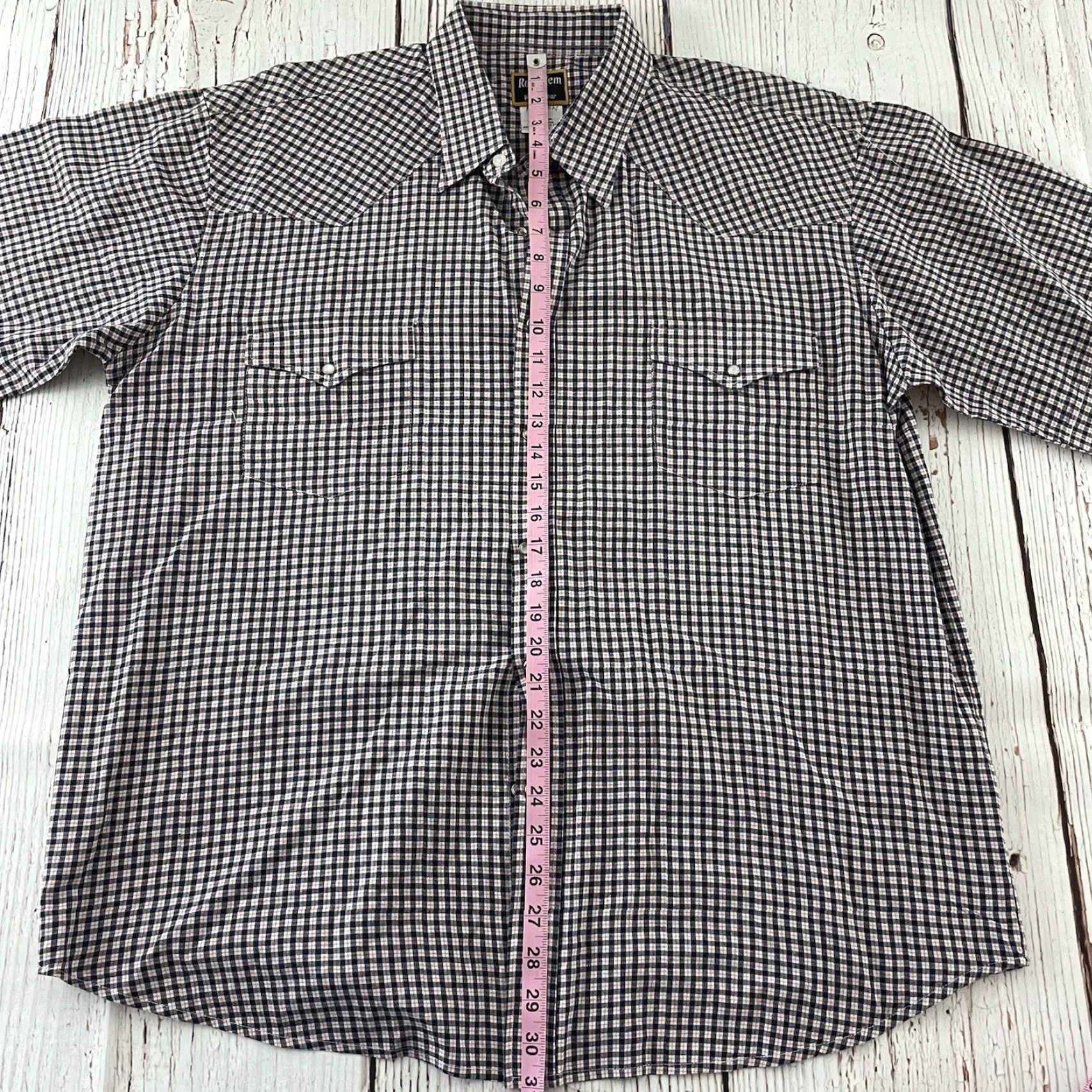 Vintage VINTAGE Round'em Western Gear Short Sleeve Snap Button Front Shirt Mens XL Blue Size US XL / EU 56 / 4 - 4 Thumbnail