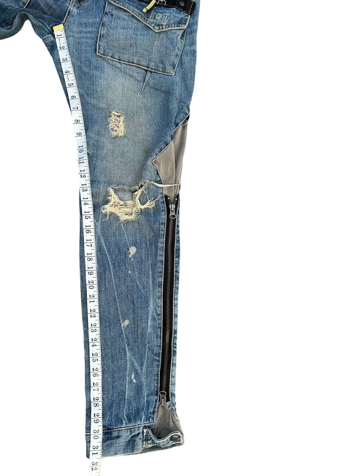 Kapital PPFM Japanese Punk Bondage Distressed Denim Jeans Size US 32 / EU 48 - 19 Thumbnail