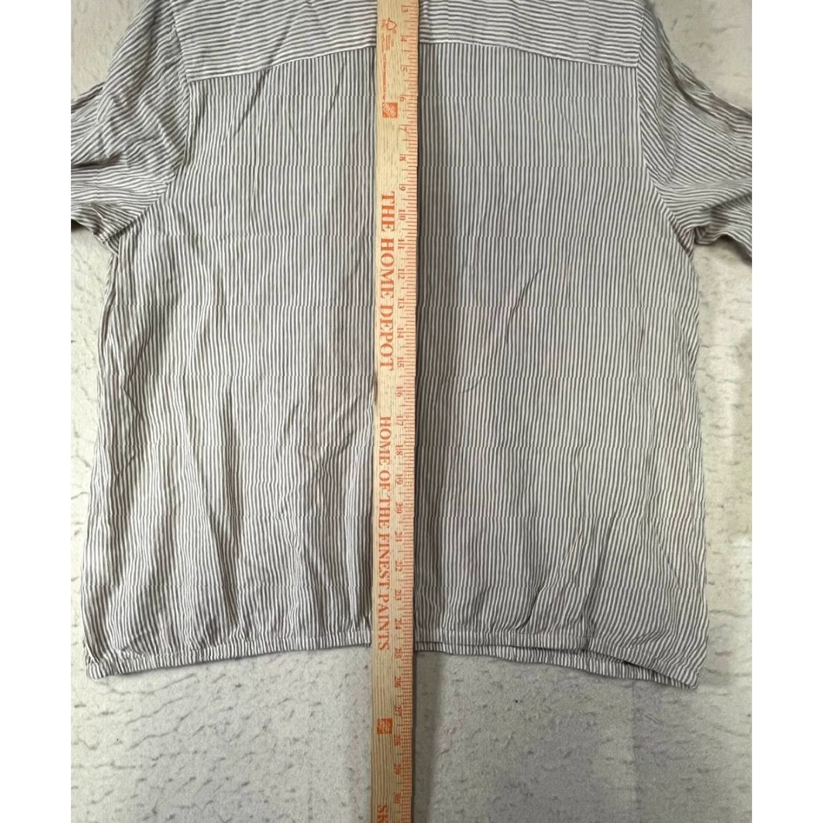 J. Jill J. Jill Blouse Women L Roll Tab Sleeve Lightweight Cotton Beige Stripe Shirt Top Casual Workwear Size L / US 10 / IT 46 - 5 Thumbnail