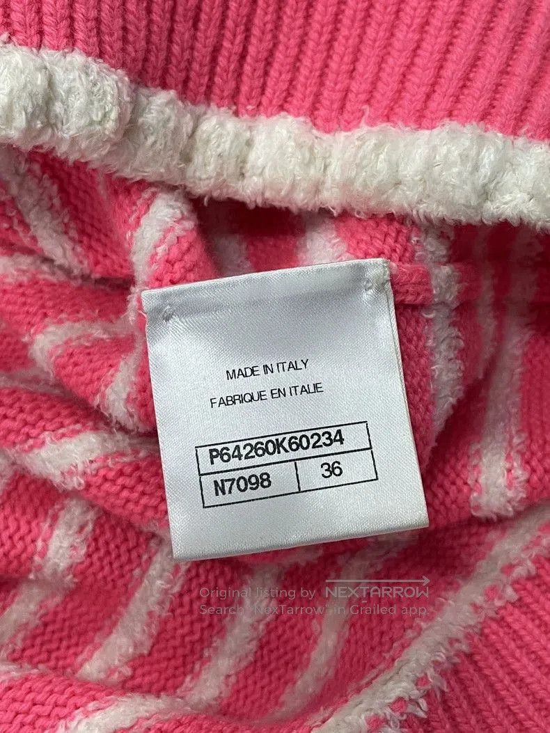 Chanel Chanel Pink Striped Short Sleeve Knit Top. Size US S / EU 44-46 / 1 - 6 Thumbnail
