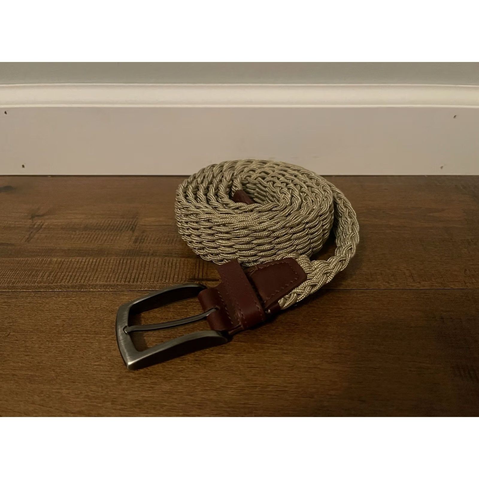 Johnston & Murphy Johnston & Murphy Stretch Knit Belt - Brown Mens 60 Size Tan Braided Size ONE SIZE - 2 Thumbnail