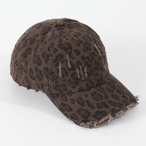 Other Retro punk vintage leopard distressed raw cap hat Size ONE SIZE - 3 Thumbnail