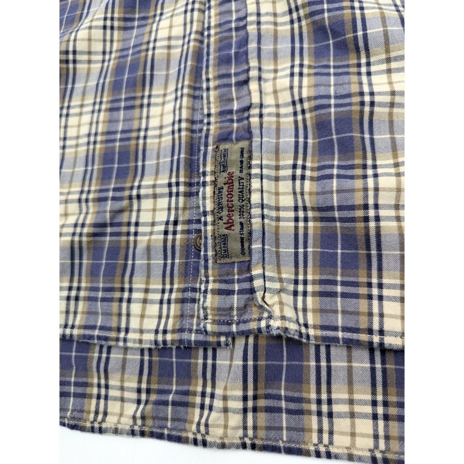 Abercrombie & Fitch Vtg Abercrombie & Fitch The Big Shirt Plaid Flannel Men L Blue Cotton Button-Up Shirt Mens Size US L / EU 52-54 / 3 - 4 Thumbnail