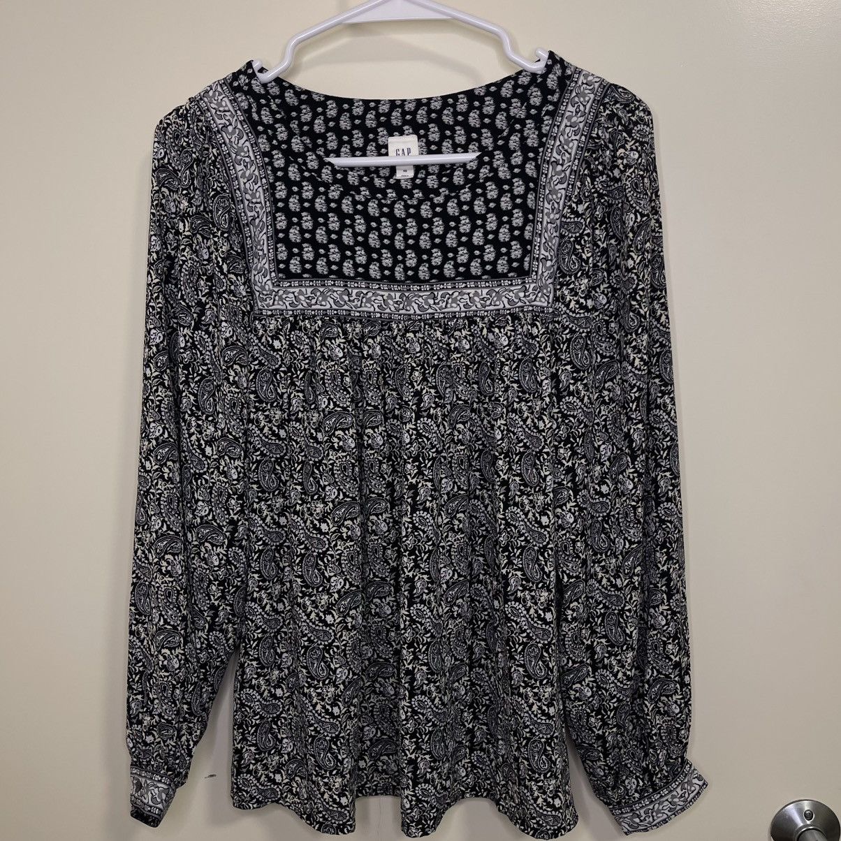 Gap GAP Women’s Paisley Floral Round Neck Long Sleeve Blouse Size XS / US 0-2 / IT 36-38 - 1 Thumbnail