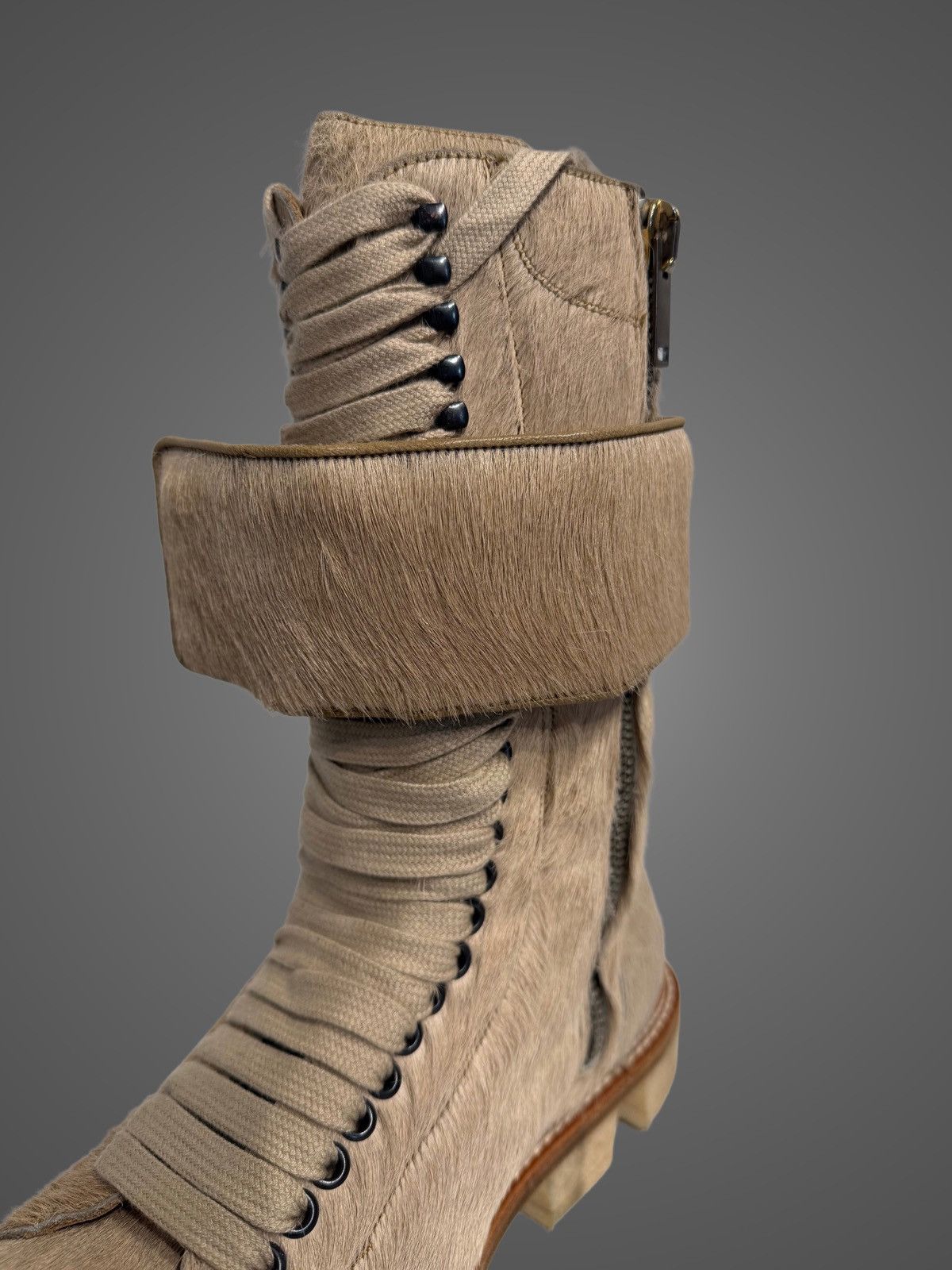 Rick Owens Rick Owens Ponyhair Megatooth Runway Hi-Top Boots from AW13 Size US 13 / EU 46 - 7 Thumbnail