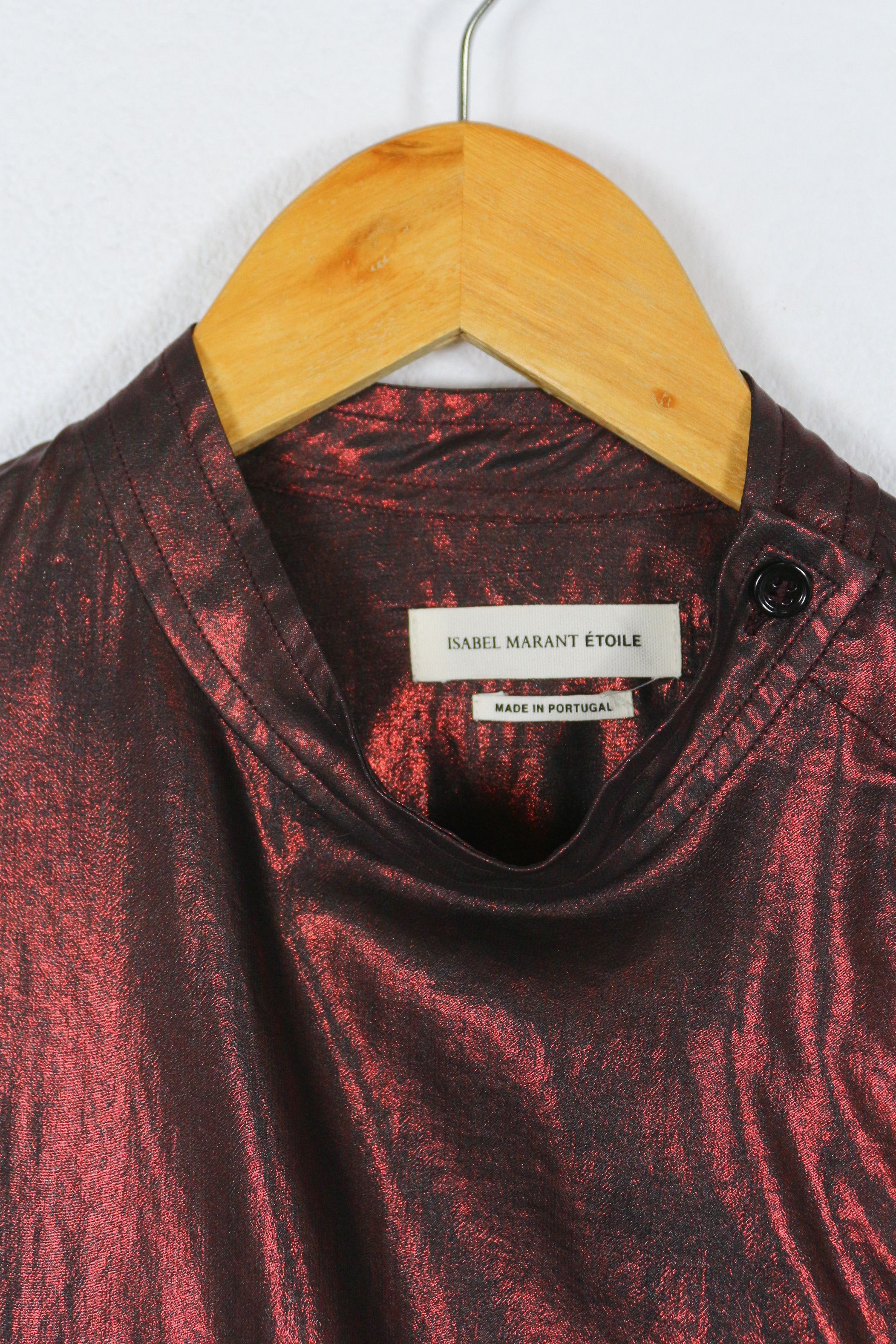 Isabel Marant × Isabel Marant Etoile Isabel Marant Etoile Bright Burgundy Shine Blouse Shirt NZ Size XS / US 0-2 / IT 36-38 - 2 Thumbnail