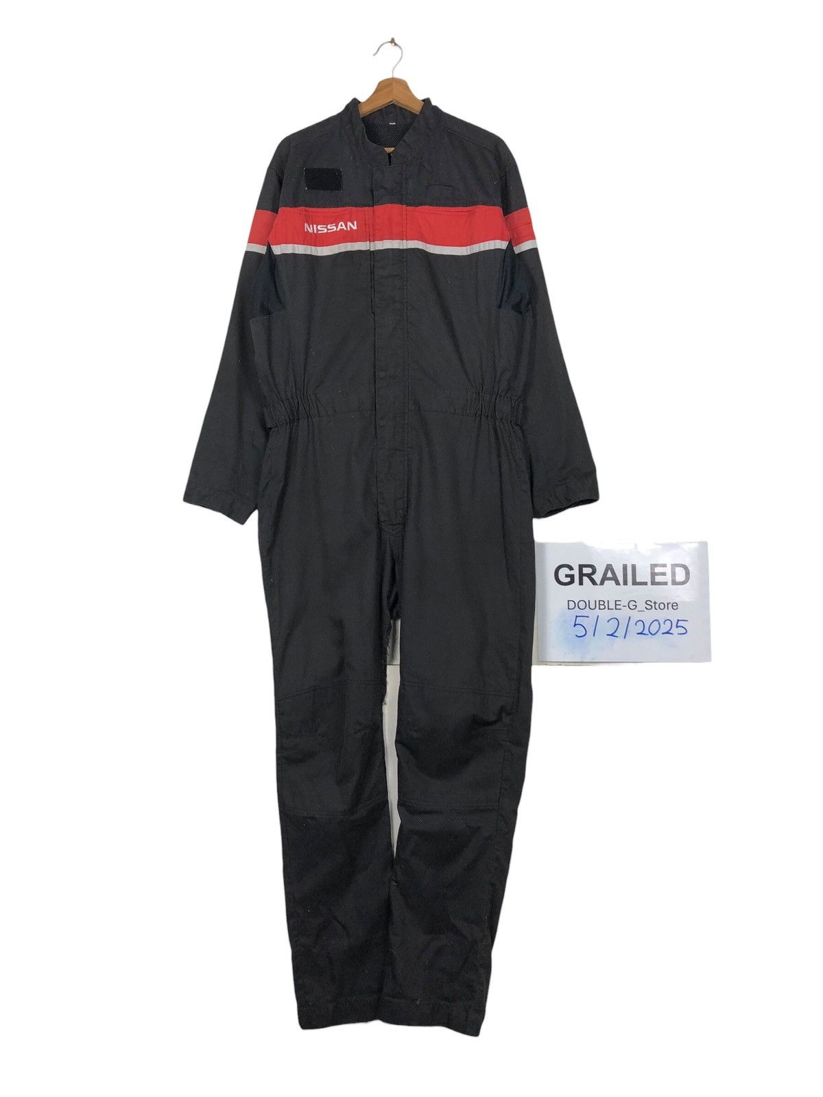 Japanese Brand 📌Vintage Overall Worker Racing Nissan Big Logo Spell Out Size US 38 / EU 54 - 1 Thumbnail