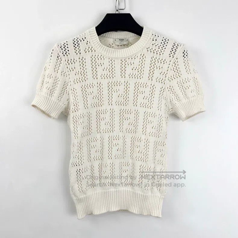 Fendi Fendi Double F full-print logo hollowed-out knitted short- Size XXS / US 00 / IT 34 - 1 Thumbnail
