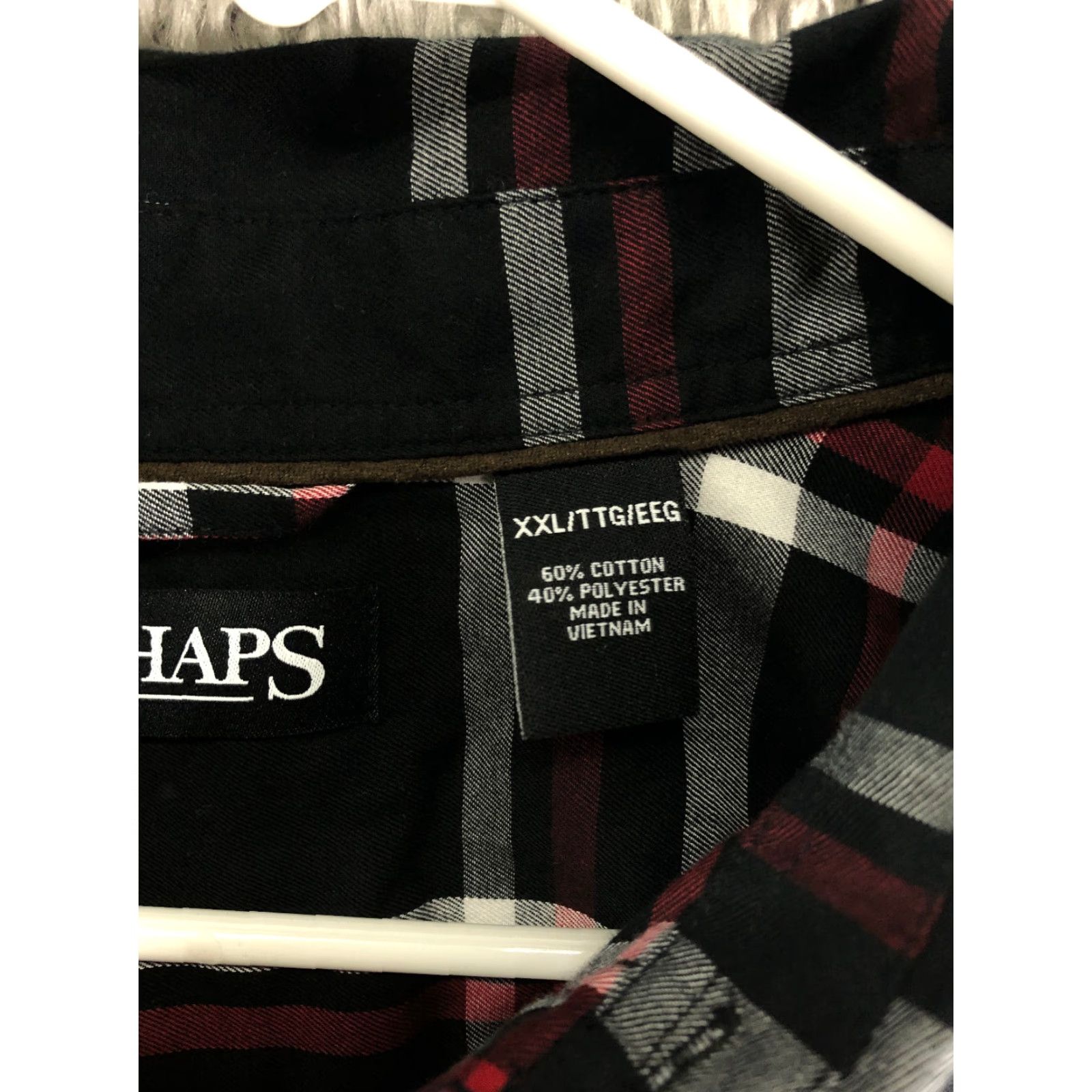 Chaps Chaps Mens XXL Black Striped Long Sleeve Button-Down Collar Shirt Size US XXL / EU 58 / 5 - 7 Thumbnail
