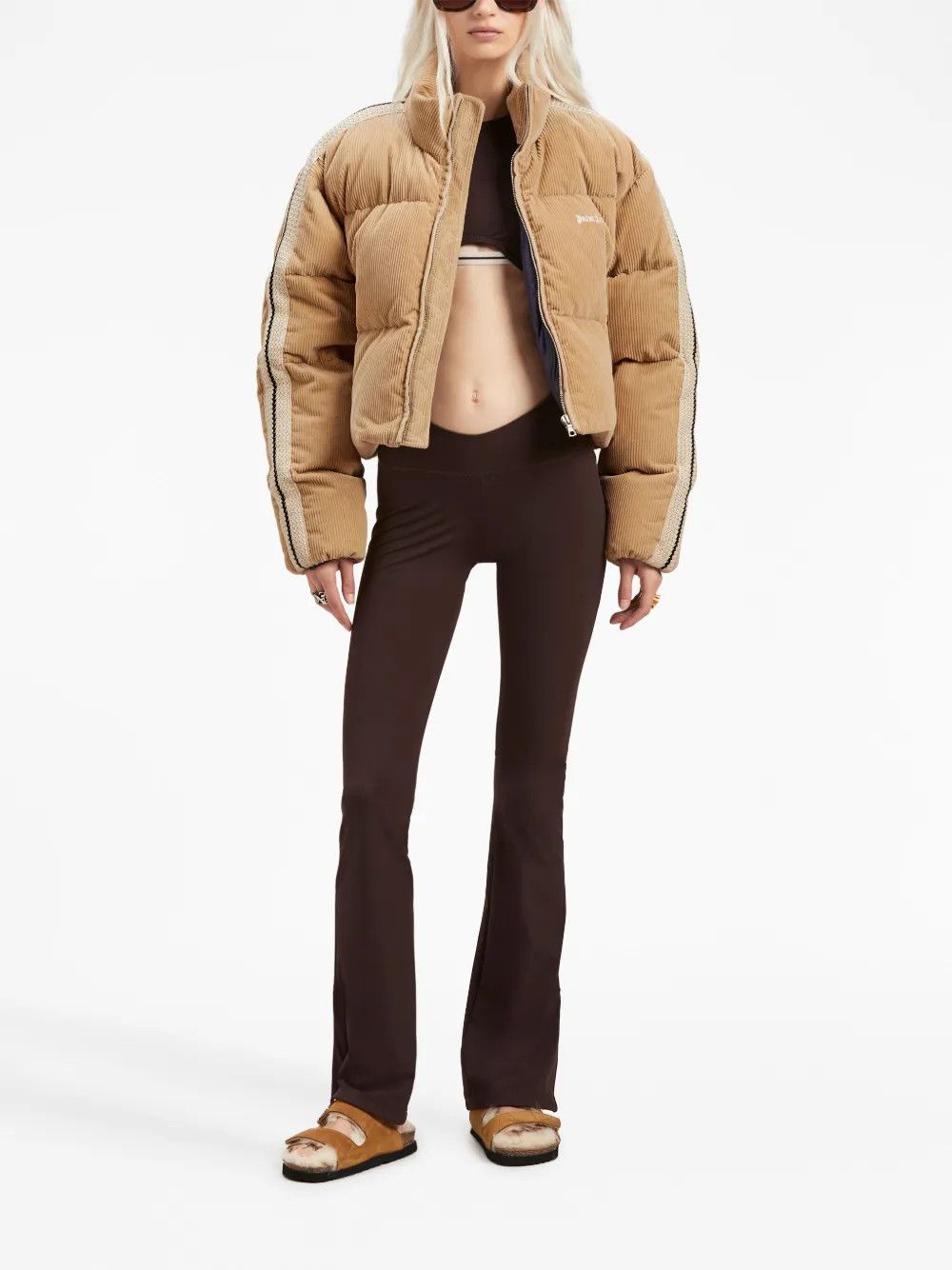 Palm Angels o1y1125 Turtleneck Shell Jacket in Beige Size S / US 4 / IT 40 - 5 Thumbnail