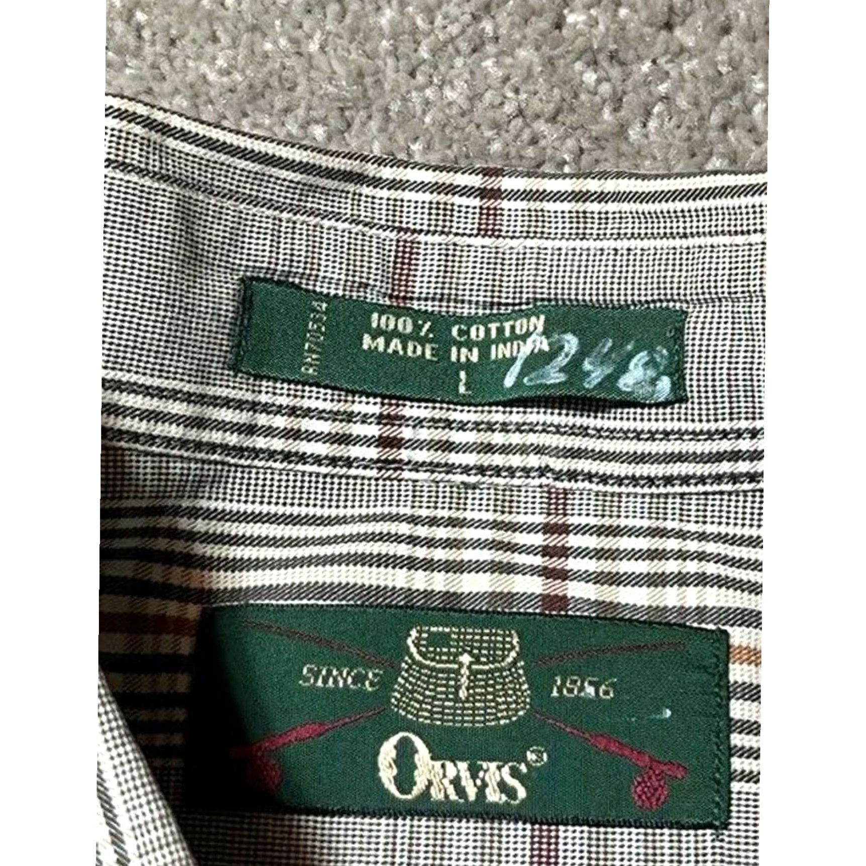 Orvis VINTAGE Orvis Button-Down Shirt L Plaid Classic Timeless Preppy Heritage Shirt Mens Long Sleeve Cotton Gray Size US L / EU 52-54 / 3 - 4 Thumbnail