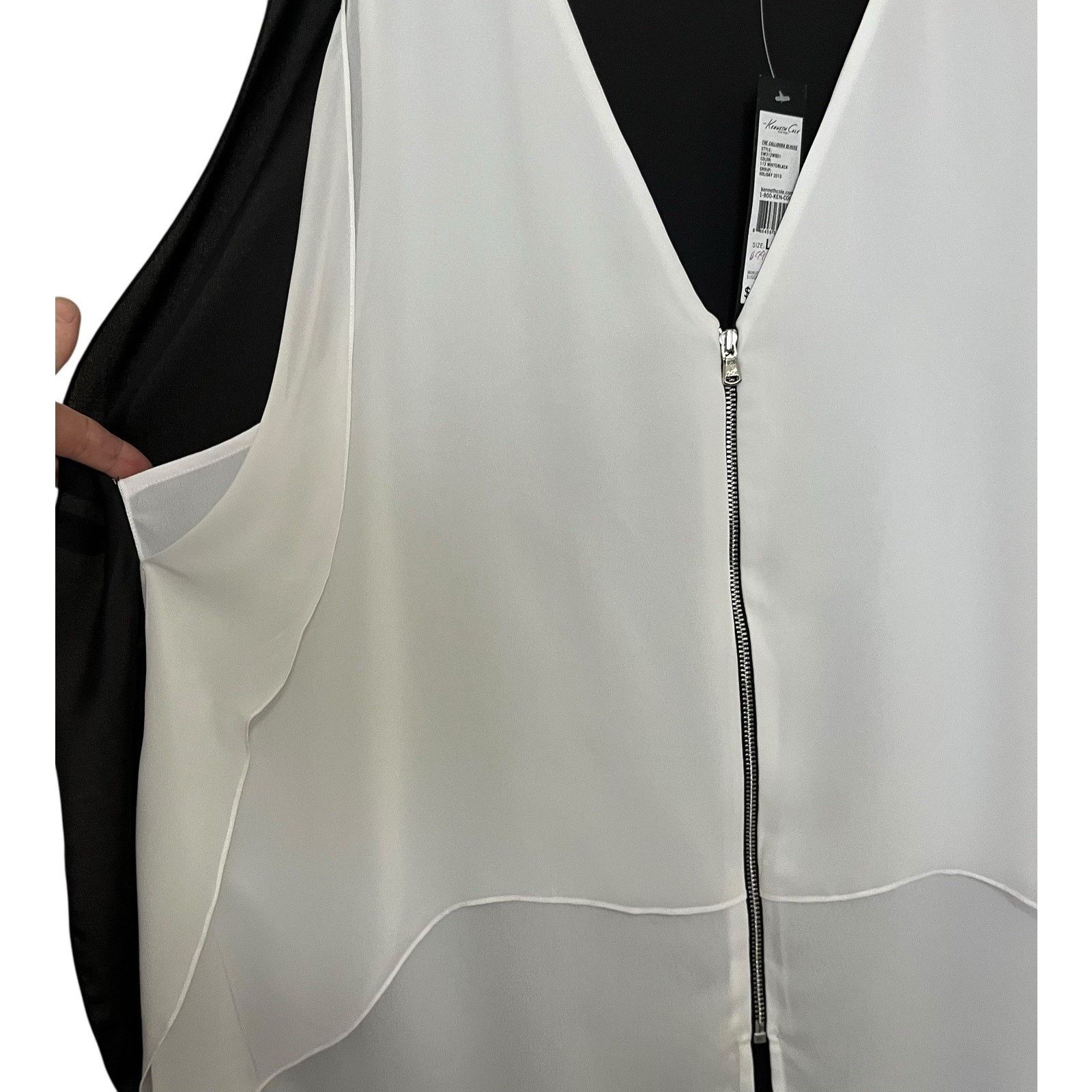 Kenneth Cole Kenneth Cole | Chiffon The Callidora Blouse Holiday 2013 Size L / US 10 / IT 46 - 3 Thumbnail