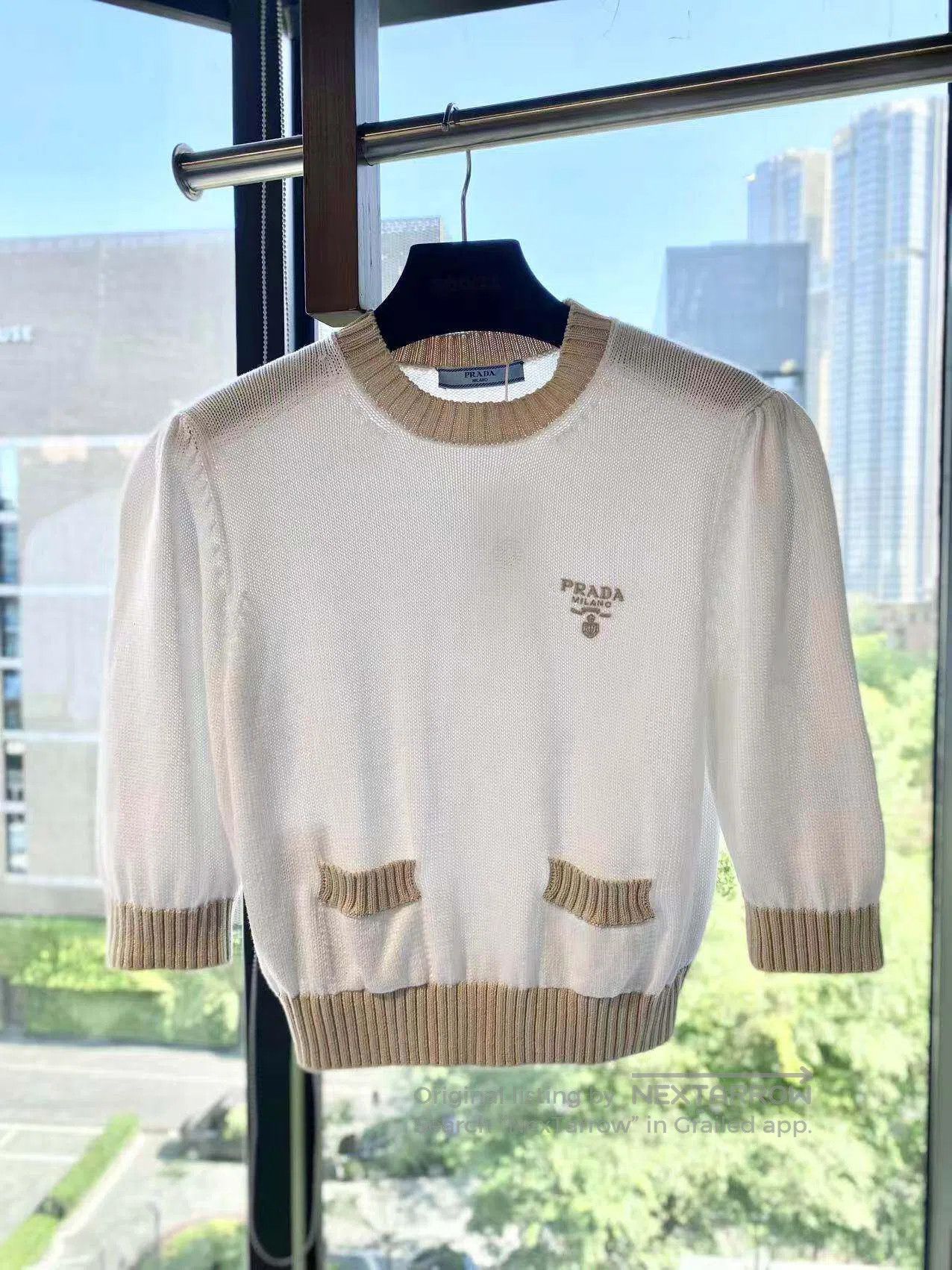 Prada Prada Color-blocking puff sleeve knit top| Size XS / US 0-2 / IT 36-38 - 2 Thumbnail