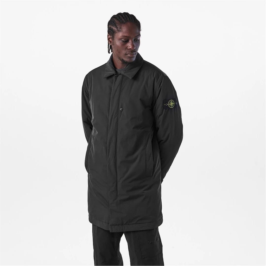 Stone Island o1g2r1mq0526 Micro Twill Thigh Length Trench Overcoat Nero Size US M / EU 48-50 / 2 - 3 Thumbnail