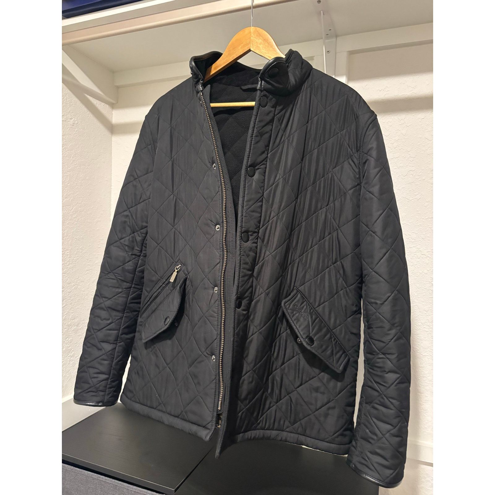 Barbour *LIKE NEW* Barbour Powell Quilted Jacket - Black Sz L Size US L / EU 52-54 / 3 - 8 Thumbnail