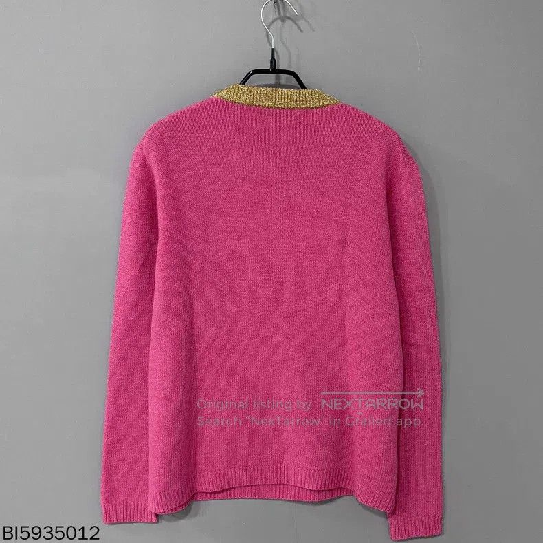 Gucci Gucci Pink diamond-inlaid cat knitted sweater Size S / US 4 / IT 40 - 3 Thumbnail