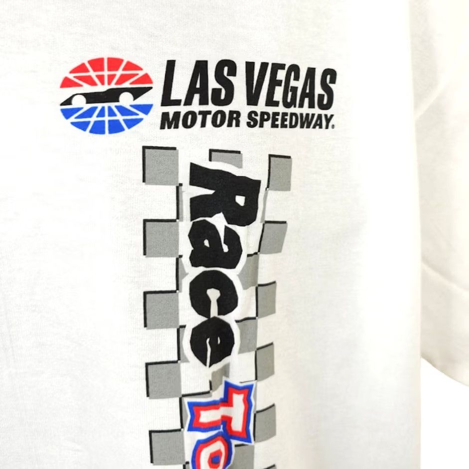 Hanes VINTAGE Hanes Las Vegas Motor Speedway T Shirt Mens Large White Racing 2000s Y2K Graphic Tee Mens Size US L / EU 52-54 / 3 - 3 Thumbnail