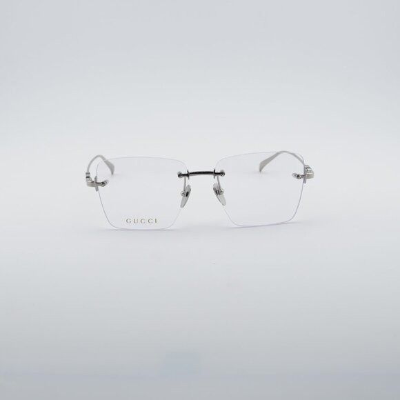 Gucci Gucci GG1938O 002 Eyeglasses Silver 54mm Rimless Square Fram Size ONE SIZE - 6 Thumbnail