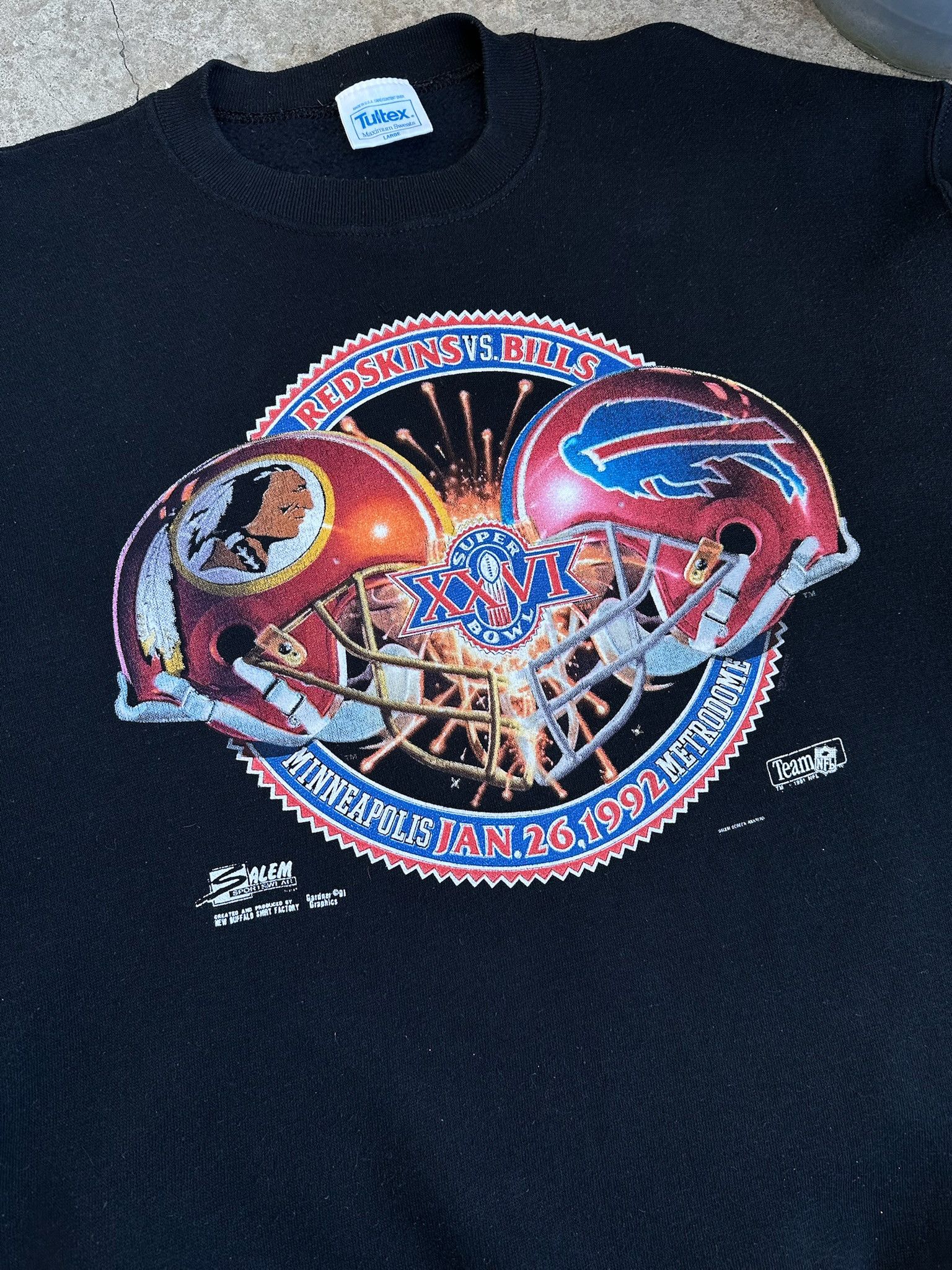 Tultex Vintage Tultex Redskins Bills Super Bowl Sweatshirt Size US L / EU 52-54 / 3 - 2 Thumbnail