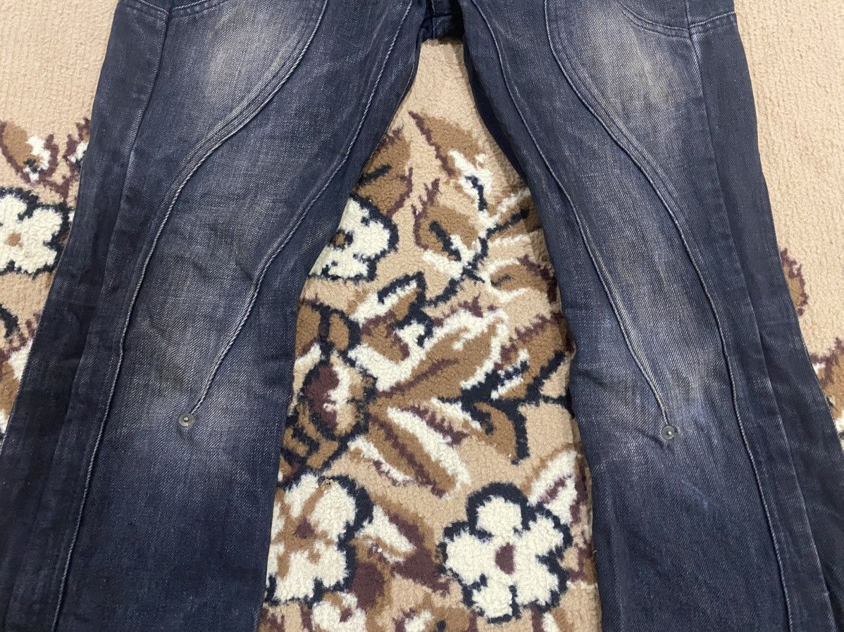 JACKROSE Jackrose Rare Design Distressed Pinned Flare Denim Size US 30 / EU 46 - 11 Thumbnail