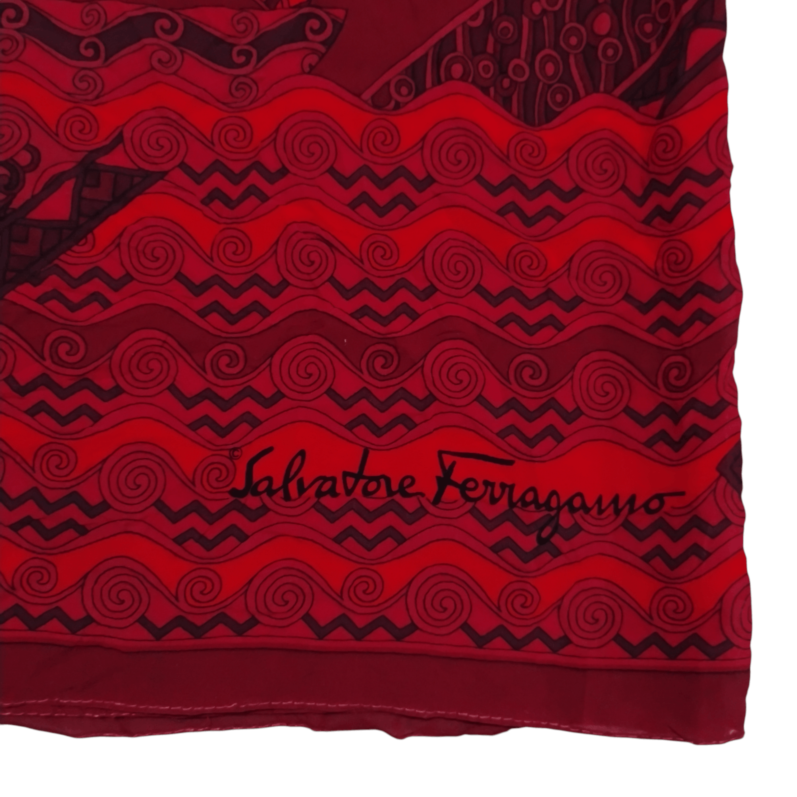 Salvatore Ferragamo Vintage Salvatore Ferragamo Big Size 51" Silk Scarf Size ONE SIZE - 2 Thumbnail
