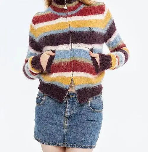 Designer × Japanese Brand striped cardigan sweater Size S / US 4 / IT 40 - 3 Thumbnail