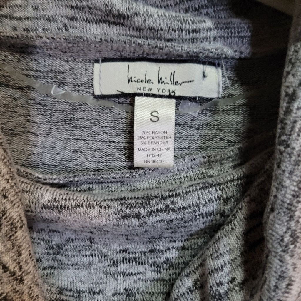 Nicole Miller Nicole Miller, cowlneck knit top, marled gray, nwot S Size S / US 4 / IT 40 - 2 Thumbnail