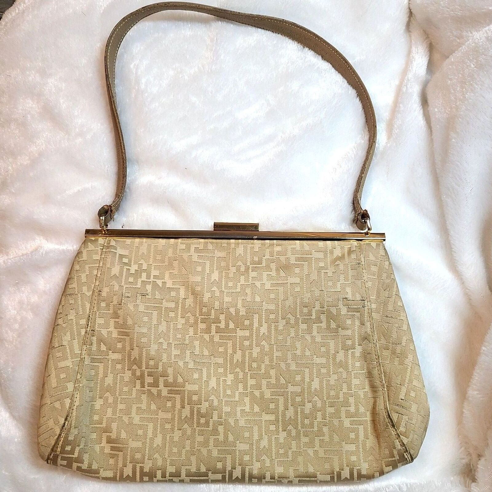 Longchamp Longchamp Signature Tan Jacquard & Leather Shoulder Bag VGUC Size ONE SIZE - 3 Thumbnail