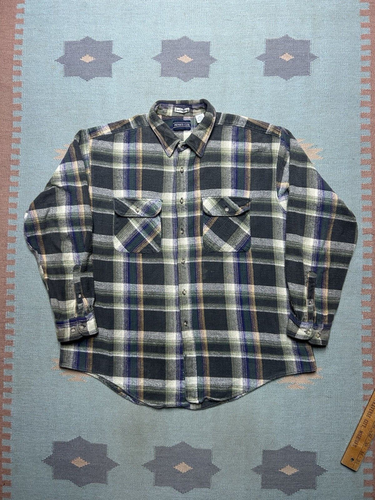 Vintage Vintage 90s flannel shirt woven cotton thick plaid 2XL tall Size US XXL / EU 58 / 5 - 1 Thumbnail