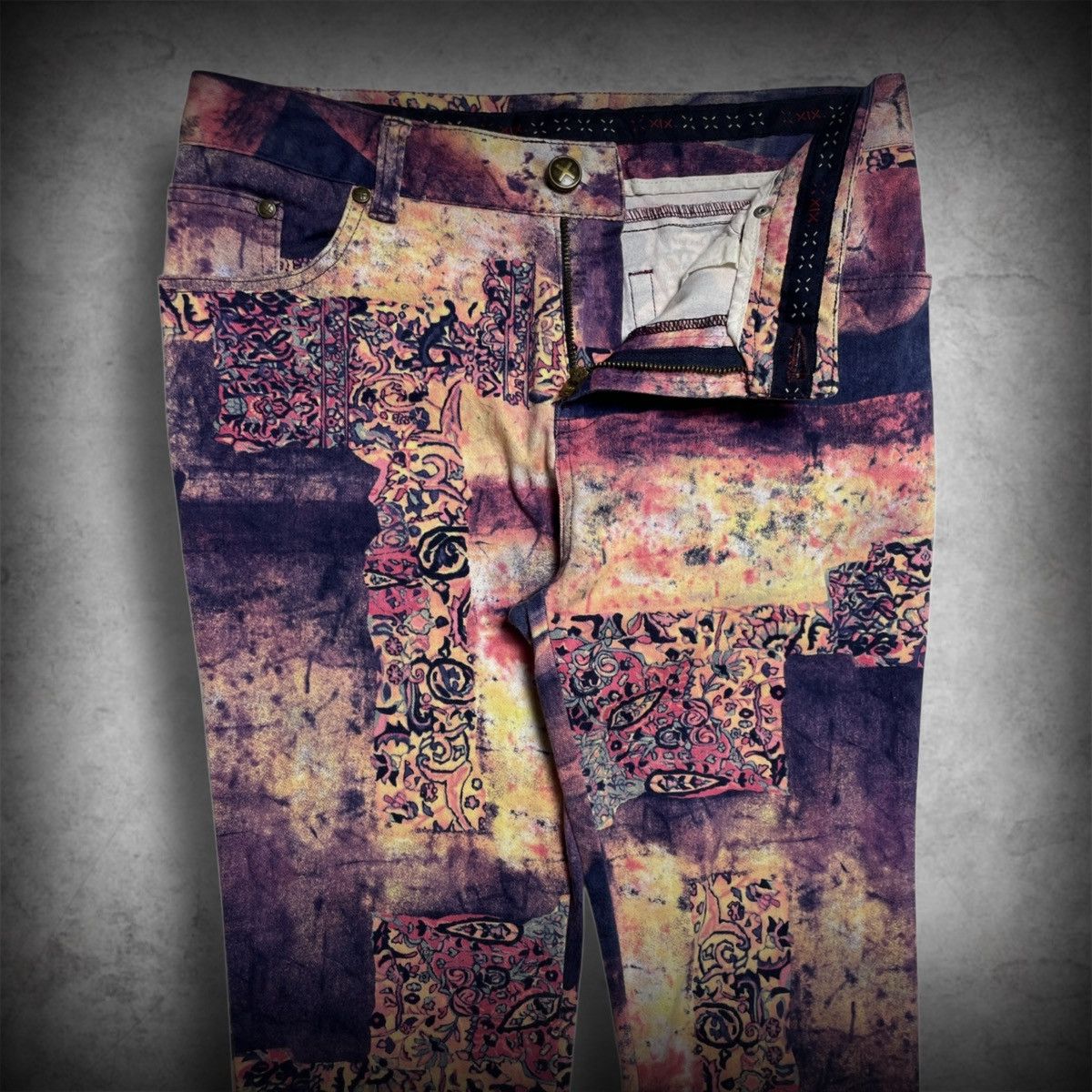 Other XIX Art Patchwork Pants Flare Korean Brand W 29 Size US 29 - 2 Thumbnail